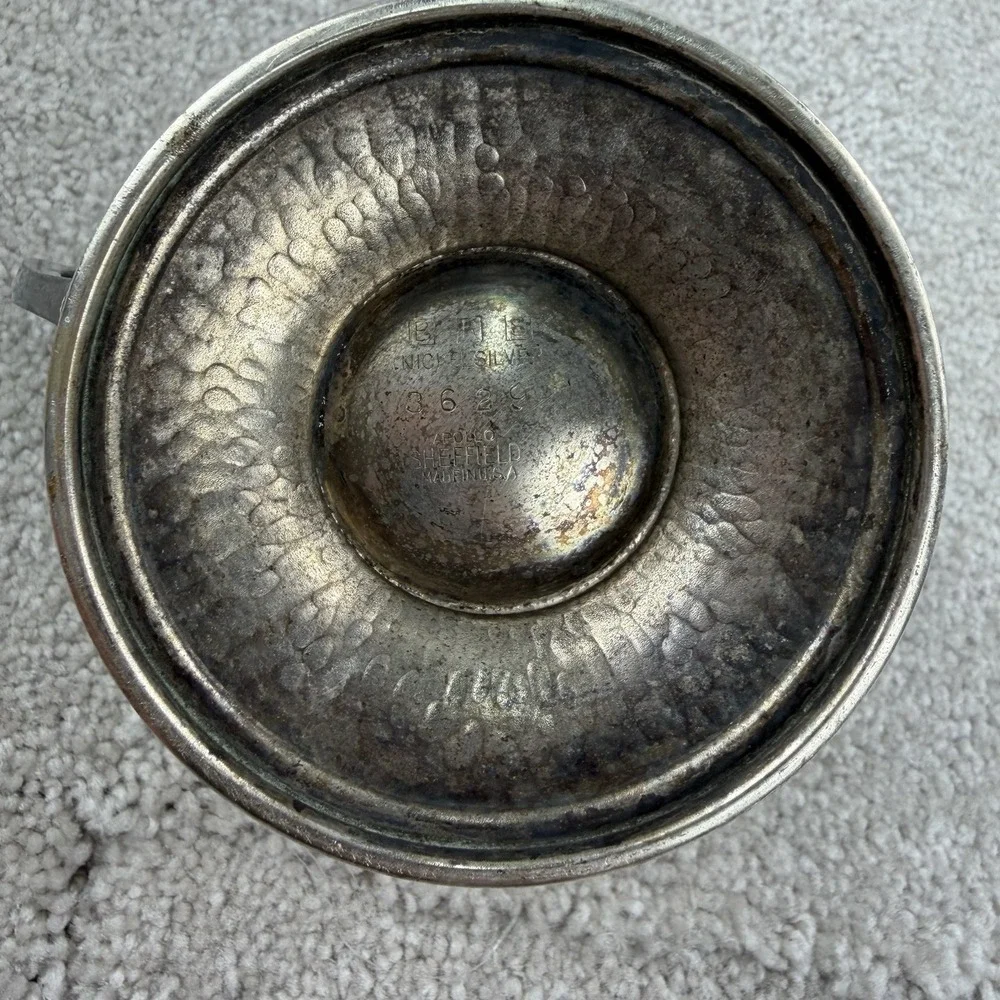 Vintage Apollo Sheffield BRS Nickel Silver Sugar‎ Bowl container